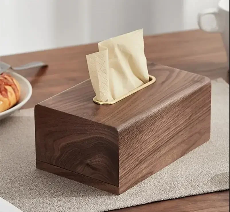 

Nordic Walnut Wood Tissue Box Light Luxury Home Living Room Decorations Removable Tissue Box Dining Table Napkin Tissue Holder