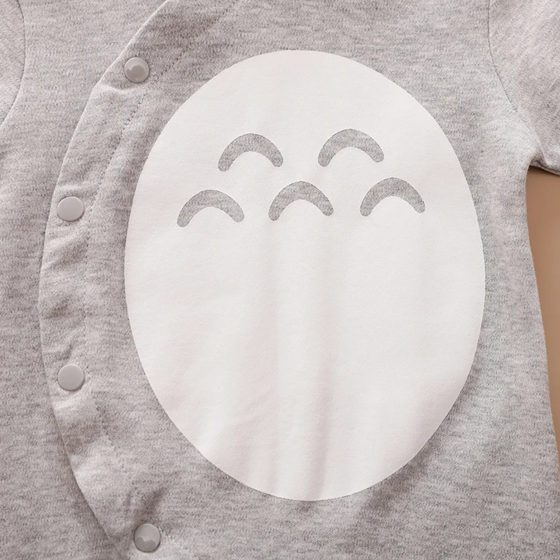 Newborn Baby Totoro Romper with Hat Set Cute Cartoon Infant Jumpsuit Cotton Long Sleeve Baby Boys Girls One-Piece Outfit view 4