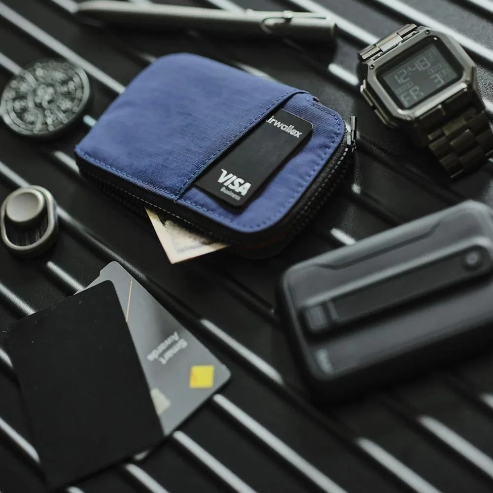 AlpaKA Australia Zip Card Pouch 20D محفظة صغيرة من المواد الاصطناعية بلون نقي للشباب مع سحاب للإغلاق