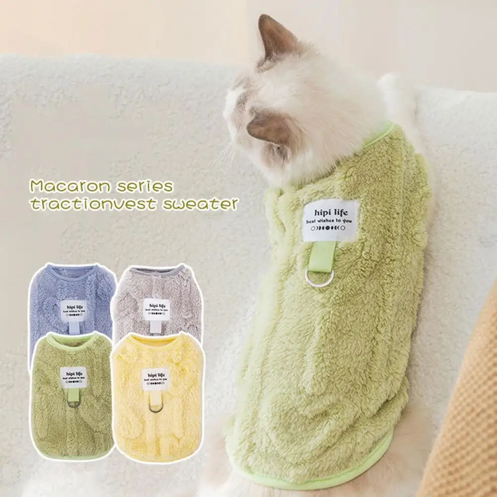 Pet Clothes Warm Winter Pet Vest Soft Fabric Dog Clothing Comfortable Plush Cat Pullover Pet Supplies