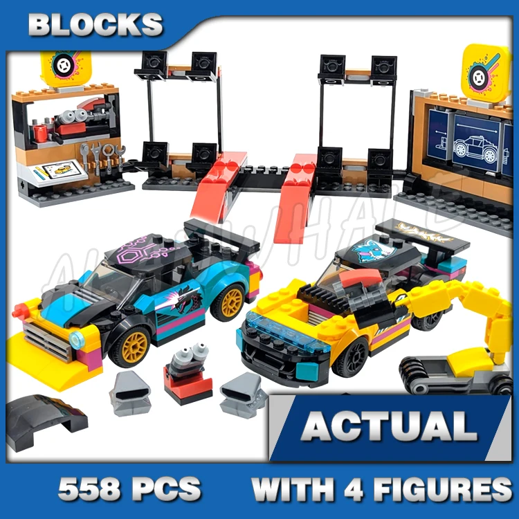 

558pcs City Custom Car Garage Workshop Configuration Wall Engine Lift 70388 Building Block Toys Compatible With Model