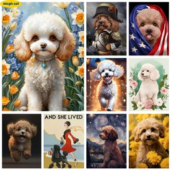 Pet Dog AB Diamond Painting Kit Poodle Diy Diamond Embroidery Rhinestones Cross Stitch Hand Gift Animal Home Wall Art Decor
