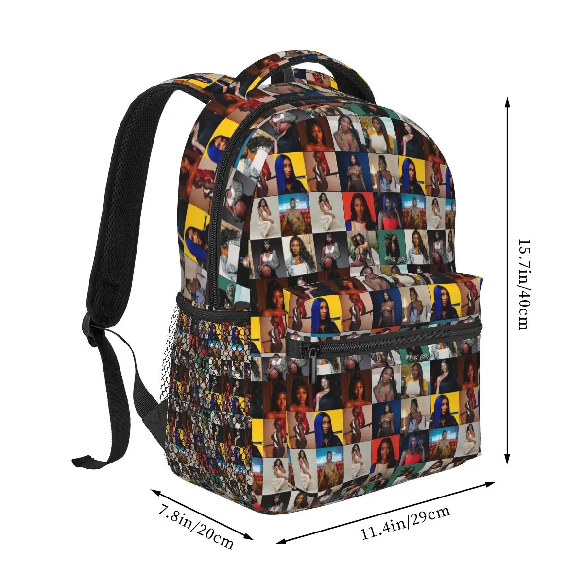 Aya Nakamura Photo Collage Backpack Hot Sale Daypack Large Capacity Kids BookBag School Bag Shoulder Bags for Men Women