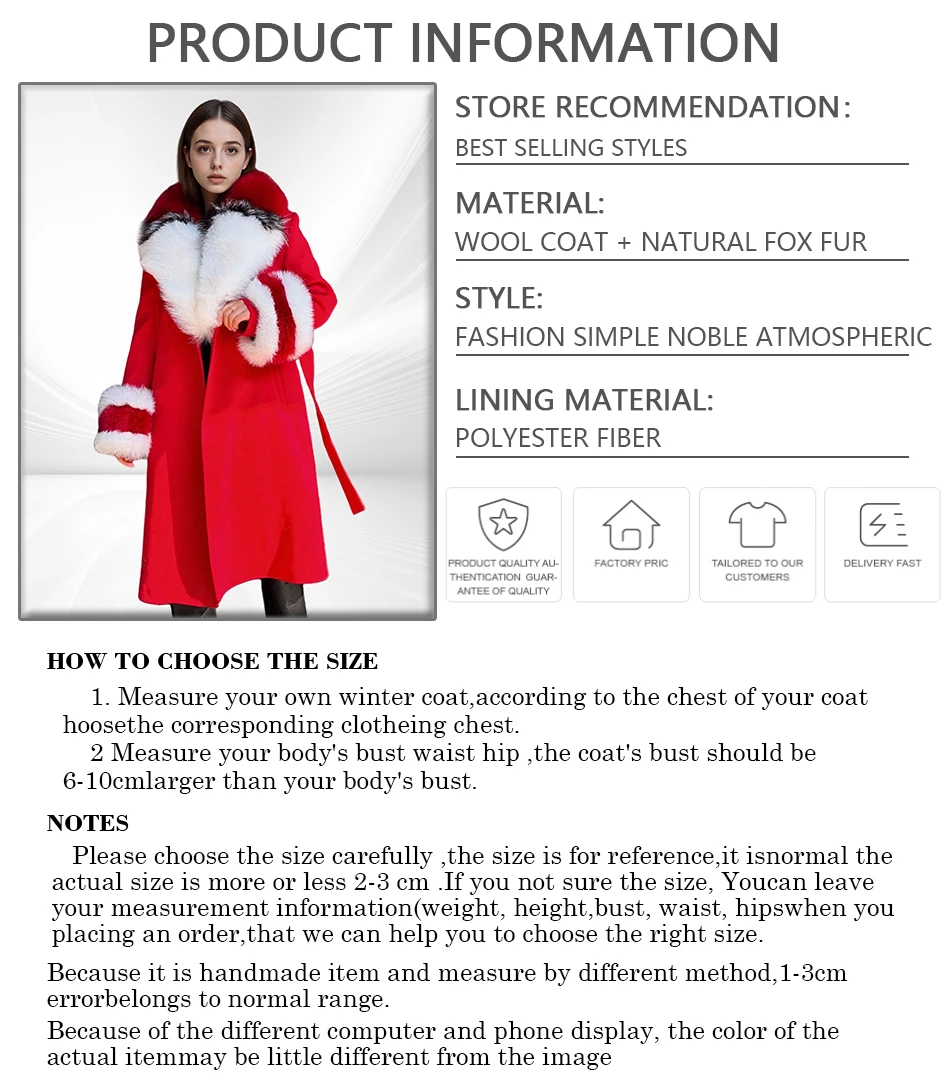 جديد معطف من قماش الكشمير مع حقيقية الثعلب الفراء طوق الأصفاد المرأة جواكت شتوية ريال فوكس الفراء معاطف فاخرة الصوف يمزج معاطف