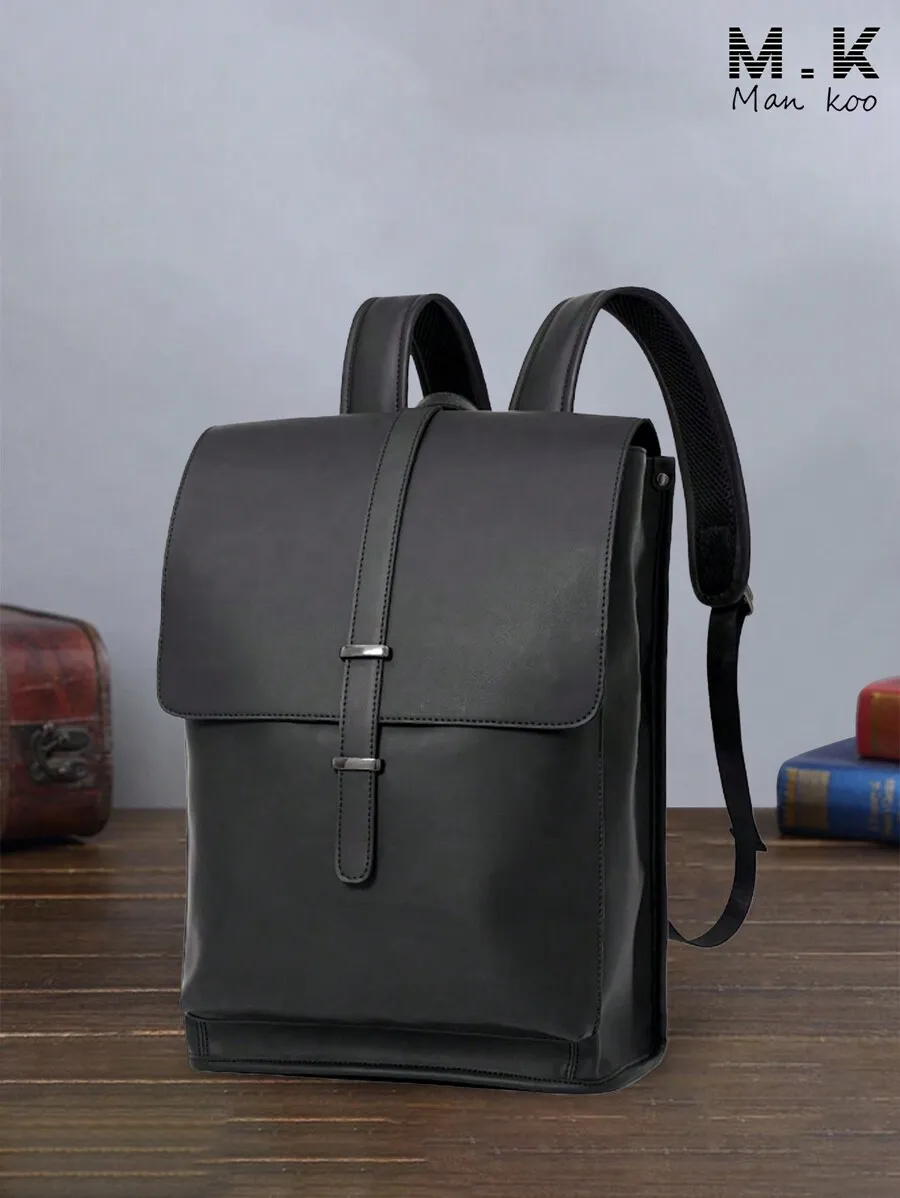 

Vintage Large PU Leather Backpack, Water-Resistant Laptop Bag, Casual Travel & School Gifts for Men Dad Boyfriend