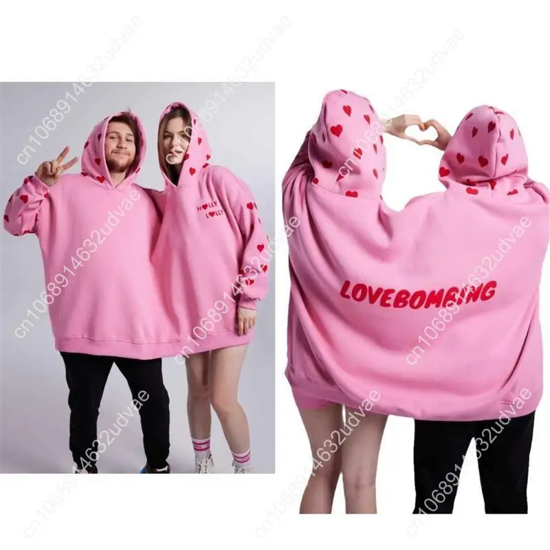 

Lovers Hoodies Valentine Day Man Woman Couple Clothing Coat Novelty Twins Pairs TOPS Autumn Winter Fun Hooded Clothes One Size