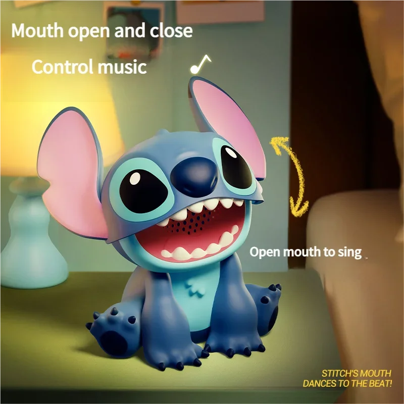 NEW Disney Stitch 3D Stereo Speakers Rechargeable Wireless Bluetooth Desktop Ornament Cartoon LoudSpeaker Subwoofer Home Outdoor