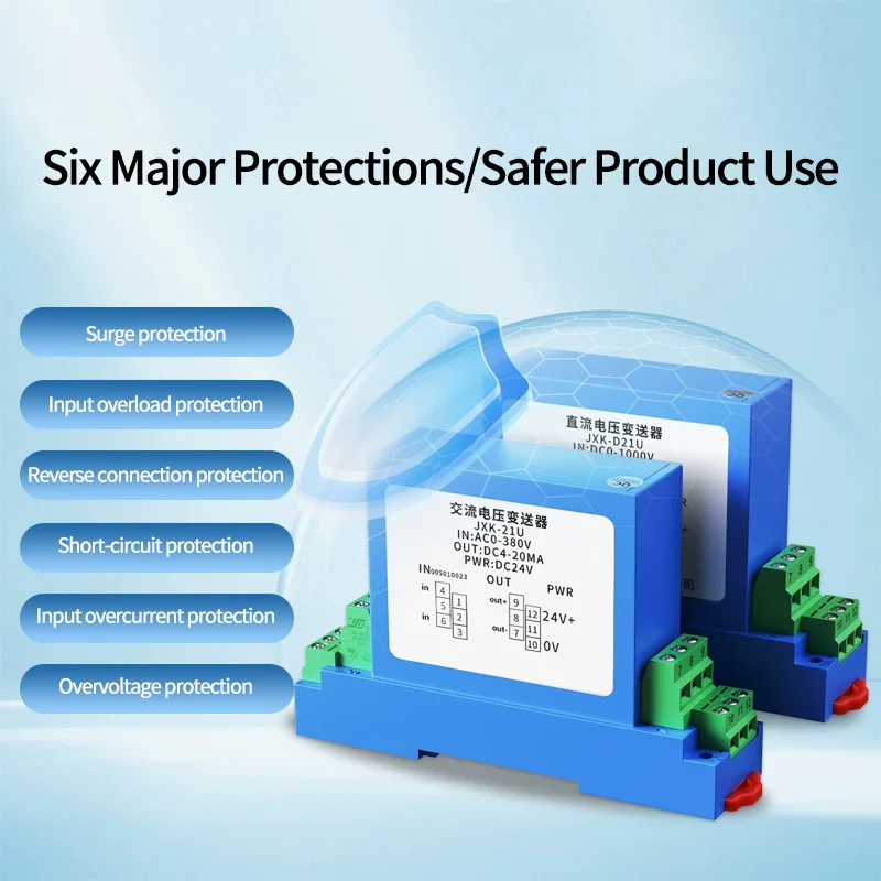 AC DC 0-1500V AC Voltage Transmitter Supplier Voltage Sensor 4-20mA 0-10V RS485 AC DC Voltage Converter