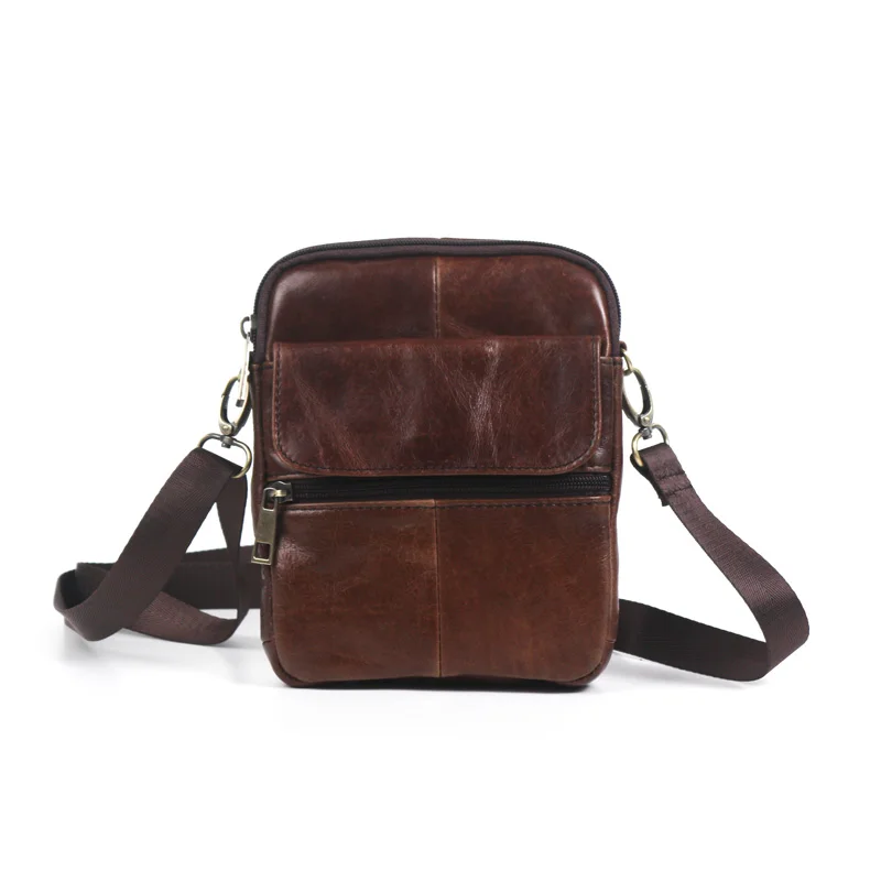 

The first layer of cowhide shoulder casual bag leather men vertical small square bag mini diagonal mobile phone bag