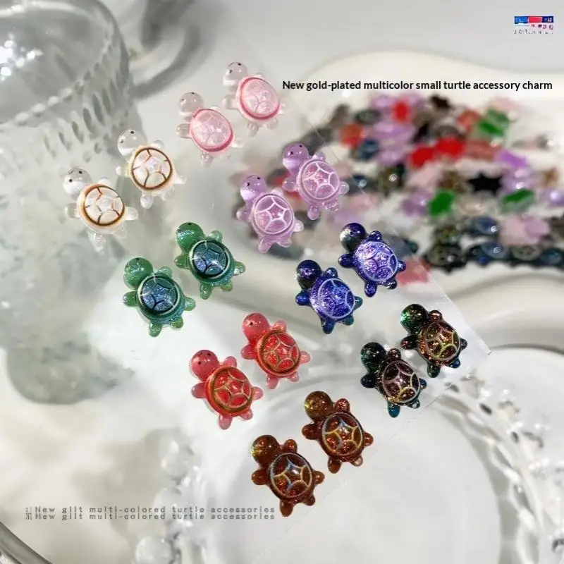50pcs Mini Resin Colorful Turtles Figurines Multi-Function Turtle Miniatures For Micro Landscape DIY Fairy Garden Decor
