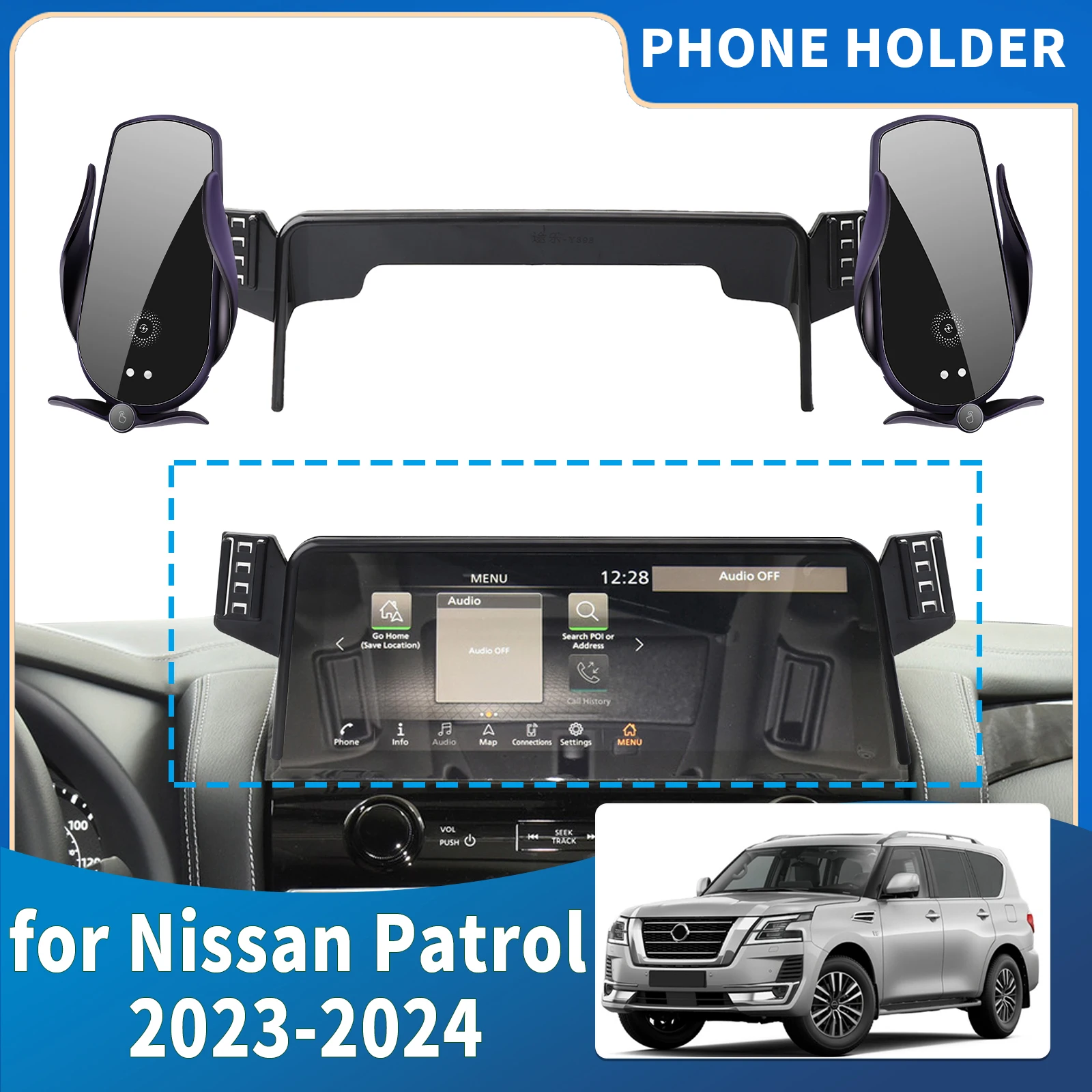 

fit for Nissan Patrol 2023 2024 Integrated Screen Mount Phone Holder Mount Car accessoires