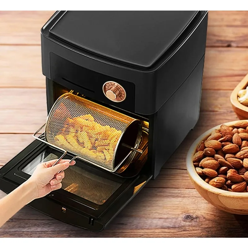 Rotisserie Basket, Stainless Steel Rotisserie Grilled Cage, Air Fryer Basket for Oven for Chestnut Peanut Beans French Fries
