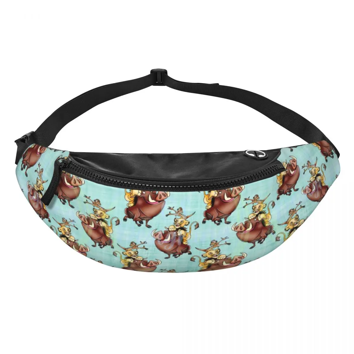 

Custom The Lion Cartoon K-Kings Fanny Pack Men Women Crossbody Waist Bag for Travel Hiking Phone Money Pouch