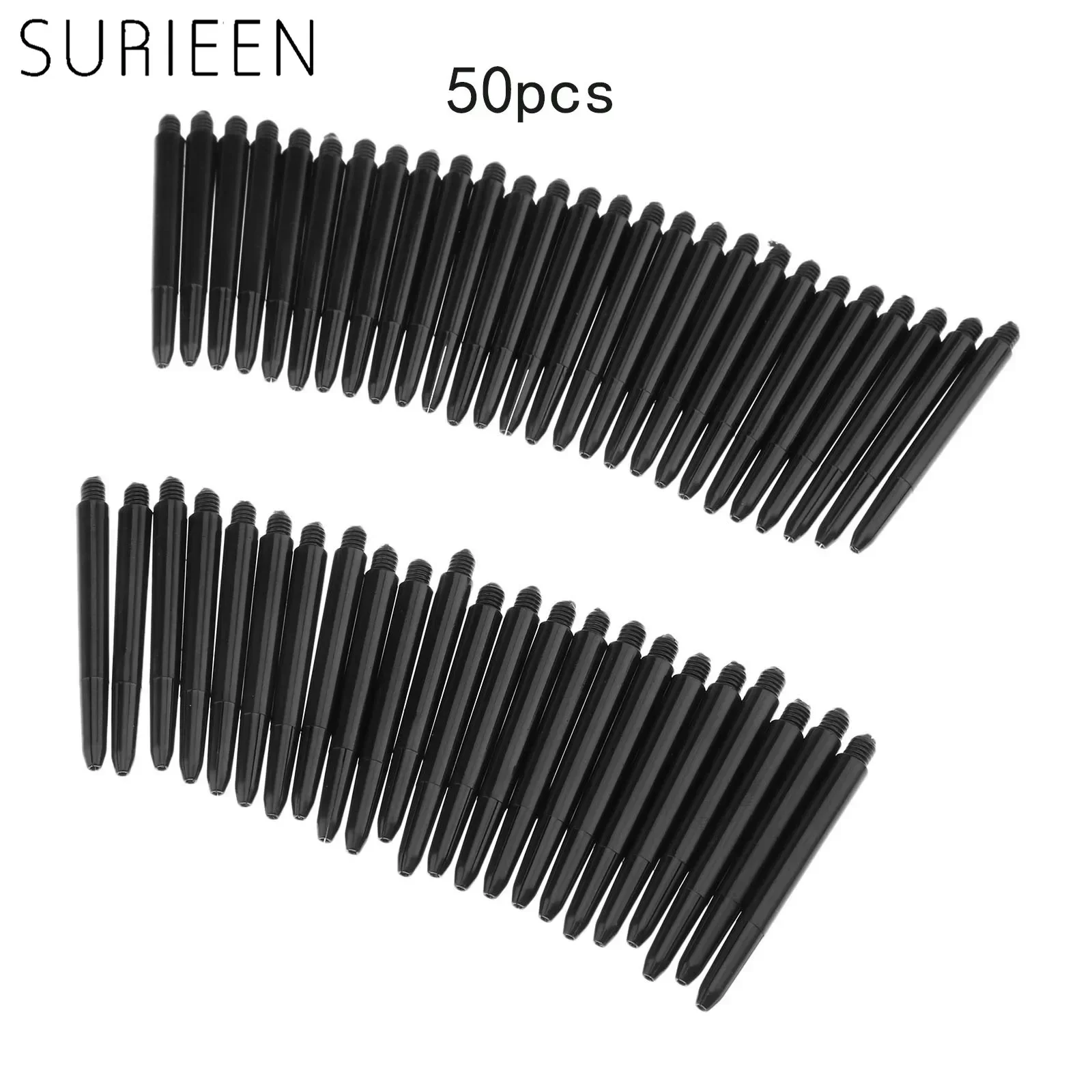 

Black 50Pcs/lot Nylon Dart Shafts 2BA 48mm Screw Thread Plastic Darts Rod Stems Darts Accessories For Standard 2BA Screw Thread