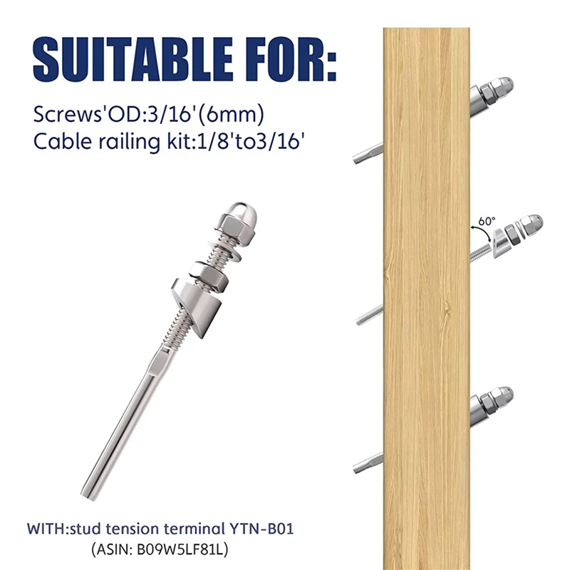 

PHFU-30Pack 30 градусов угловая скошенная шайба из нержавеющей стали, 1/4 дюйма/6,6 мм 30 градусов шайба для комплекта кабельных перил