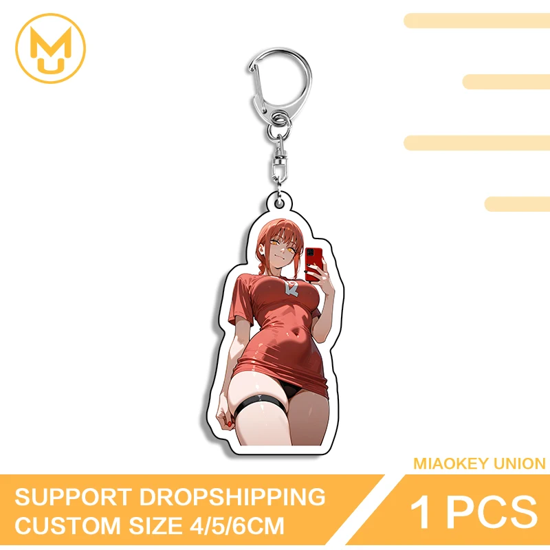 Pretty Selfie Makima Unique Chic Double Sided Acrylic Keyring Glaring Exquisite Enchanting Elegant Amusing Costumes Jewelry