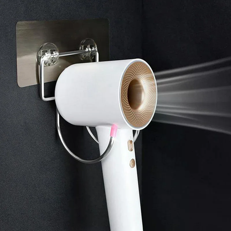 1 قطعة الفولاذ المقاوم للصدأ مجفف الشعر رف الحمام الجرف جدار جبل مسمار تركيب مجاني مقاومة للتآكل تخزين حامل هوك