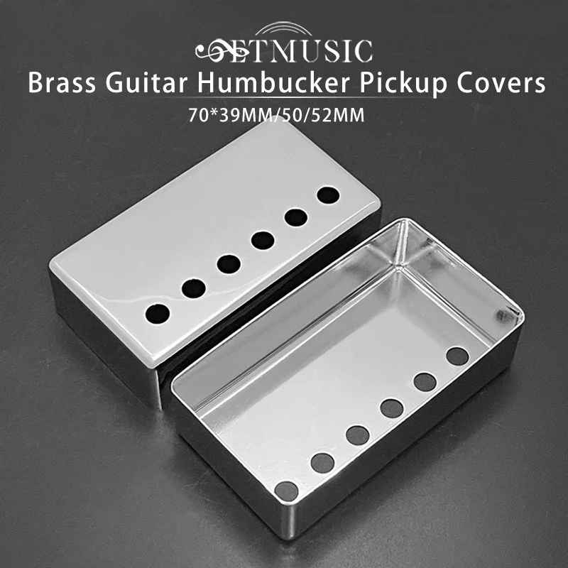 6Pcs Brass 70*39mm Pickup Covers/Lid/Shell/Top 6 Hole For Electric/Metal Guitar Humbucker Covers 50/52MM Black/Gold/Chrome