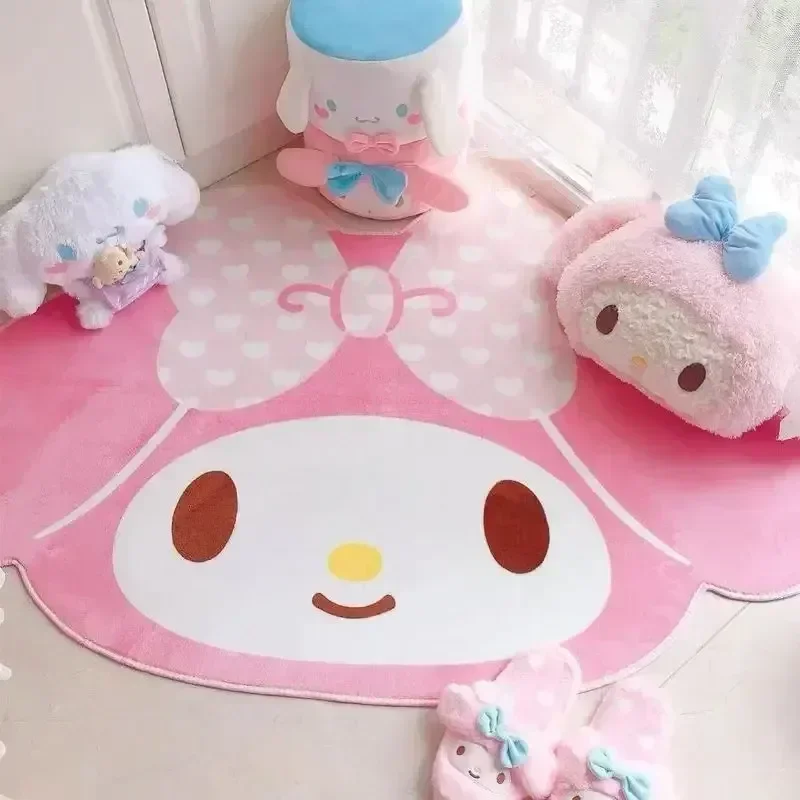 Alfombra Saniro My Melody de 60x90cm, alfombras Kawaii de piel suave para el hogar, alfombra para el suelo del dormitorio de las niñas, felpudo decorativo, regalo de dibujos animados