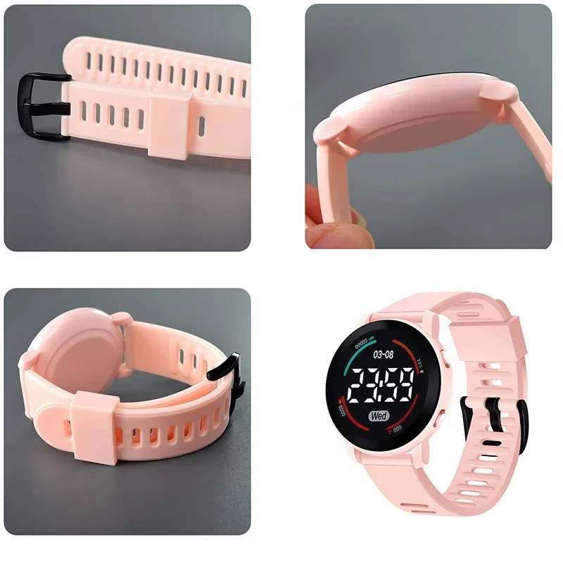 Crianças Silicone Strap LED Digital Relógio de pulso, Crianças Relógios, impermeável, eletrônico, Esportes, Calendário, Meninos, Meninas, Moda