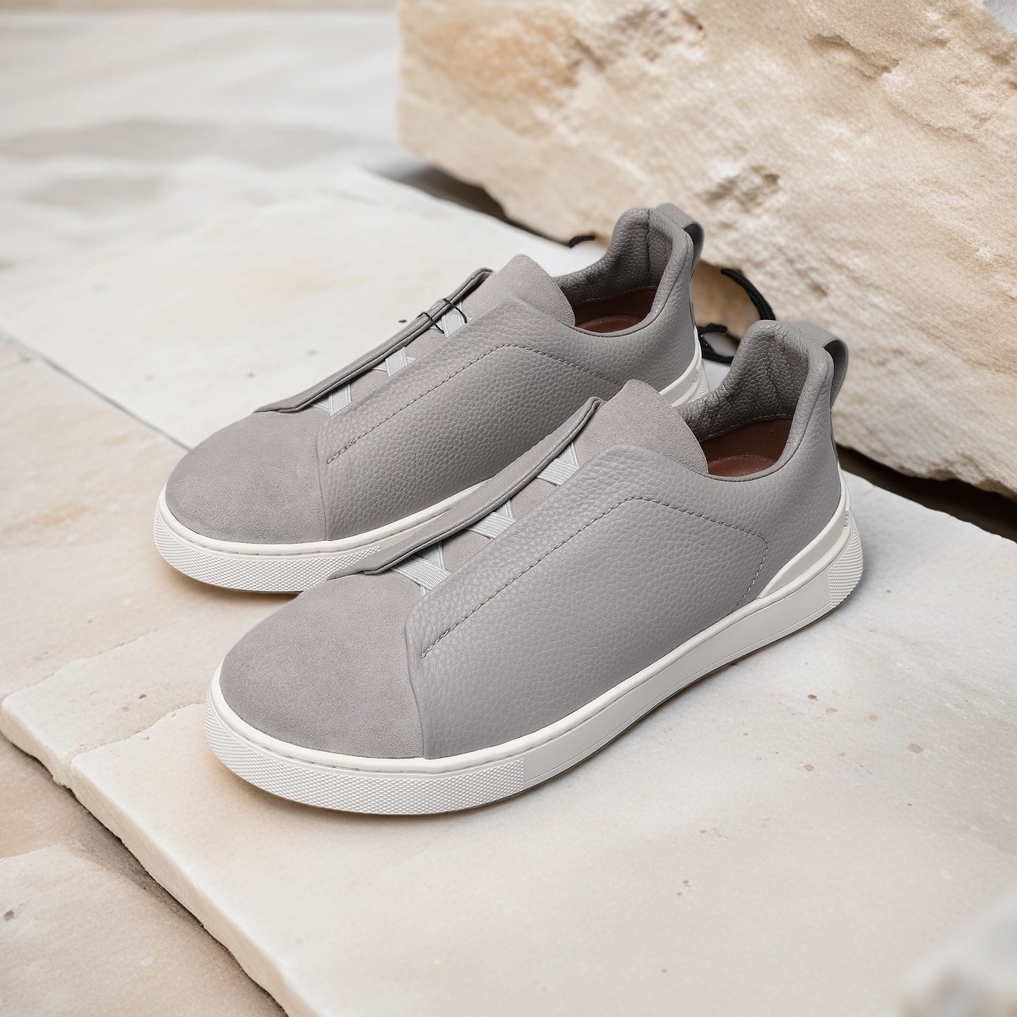 

Handmade Casual Sneakers Luxury Brand Men's Shoes Limegrain Suede Breathable Non-Slip Business Slip-on Sports Shoes Holiday Gift