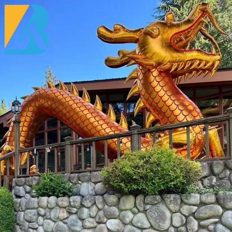 Customized Event Decorative Giant Gold Inflatable Dragon for New Year Display Toys