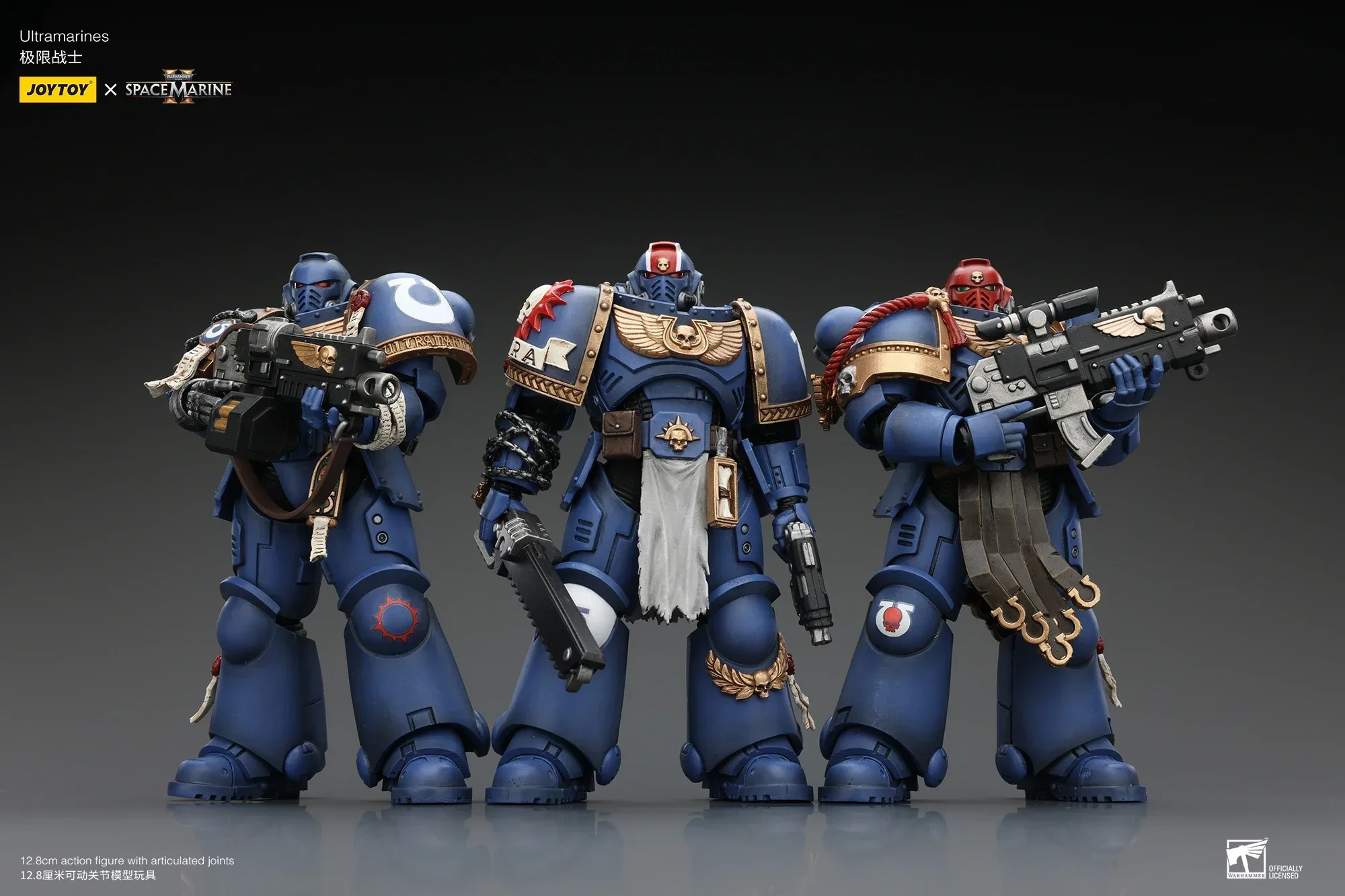 JOYTOY Warhammer 40k 1/18 figura de acción Uitramarines teniente Titus sargento Gadriel hermano Chairon coleccionar modelo juguete para regalo