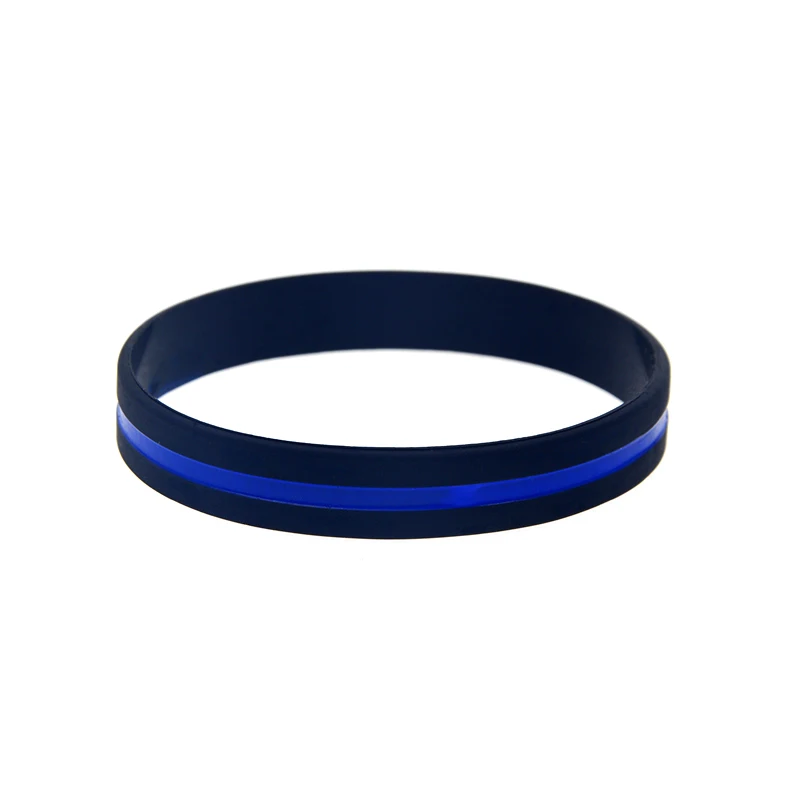 1-teiliges Silikon-Armband mit gelbgrüner roter und blauer Linie, einfache Dekoration, Logo, Armreif in Erwachsenengröße – Detail 9
