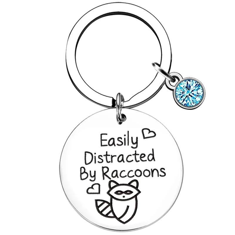 New Raccoon Key Chain Ring Raccoon Mom keychains pendant Fishing Gear Jewelry Aunt Gift Birthday Gift