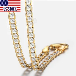 Davieslee 4mm Necklace for Men Women Curb Chain Cuban Link Mens Womens Necklace Chains Dropshipping Jewelry 45-91cm DLGN64A