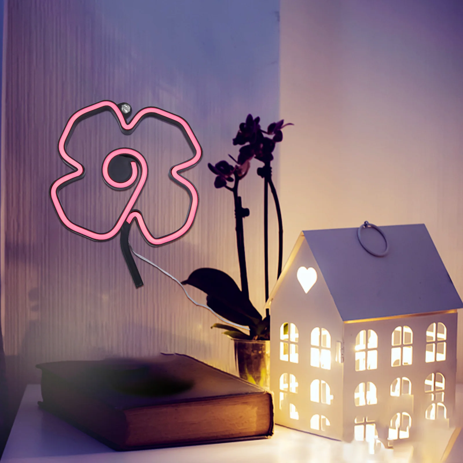

Rose Neon Light Sign Wall Hanging Decorative LED Night Light for Bedroom Home Bar Party Room Decor Neon Sign LED Lights