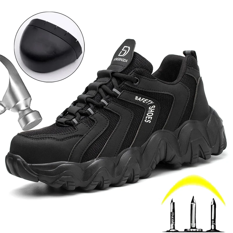 

Fashion Puncture-Proof Safety Shoes Men Steel Toe Shoes Security Protective Shoes ventilateSports Shoes Work Boots