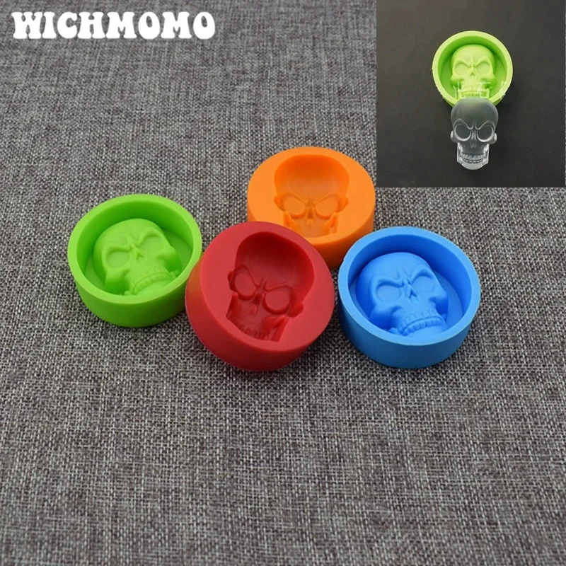New 1PCS Skull Shape UV Resin Liquid Epoxy Silicone Combination Molds for DIY Making Finding Accessories