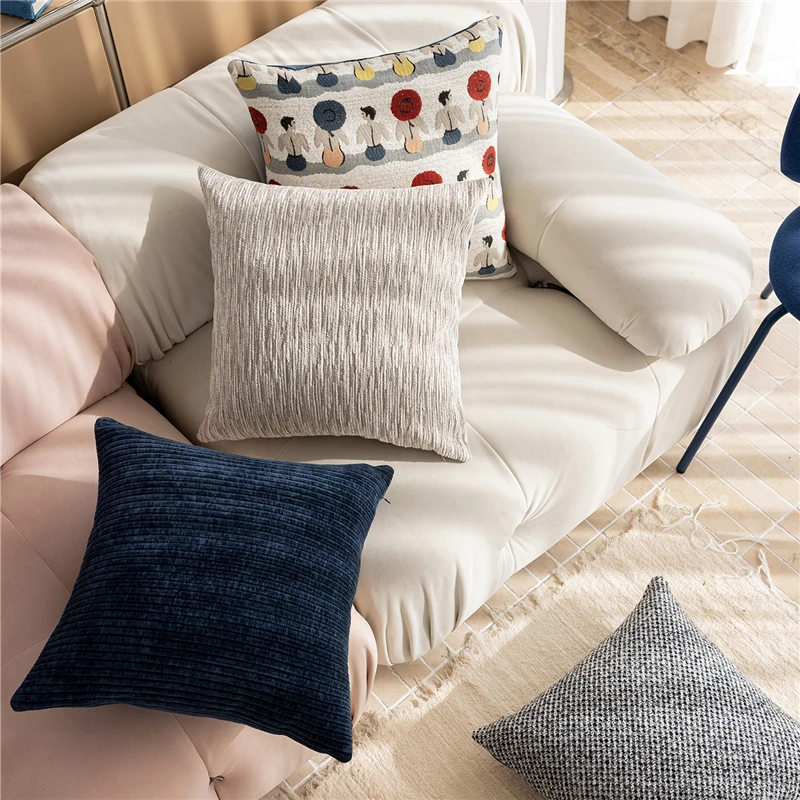 45X45CM French Cream Throw Pillow Cover Color Blocking Stamping Waist Cushion Cover Decor Home Decorative Pillowcase
