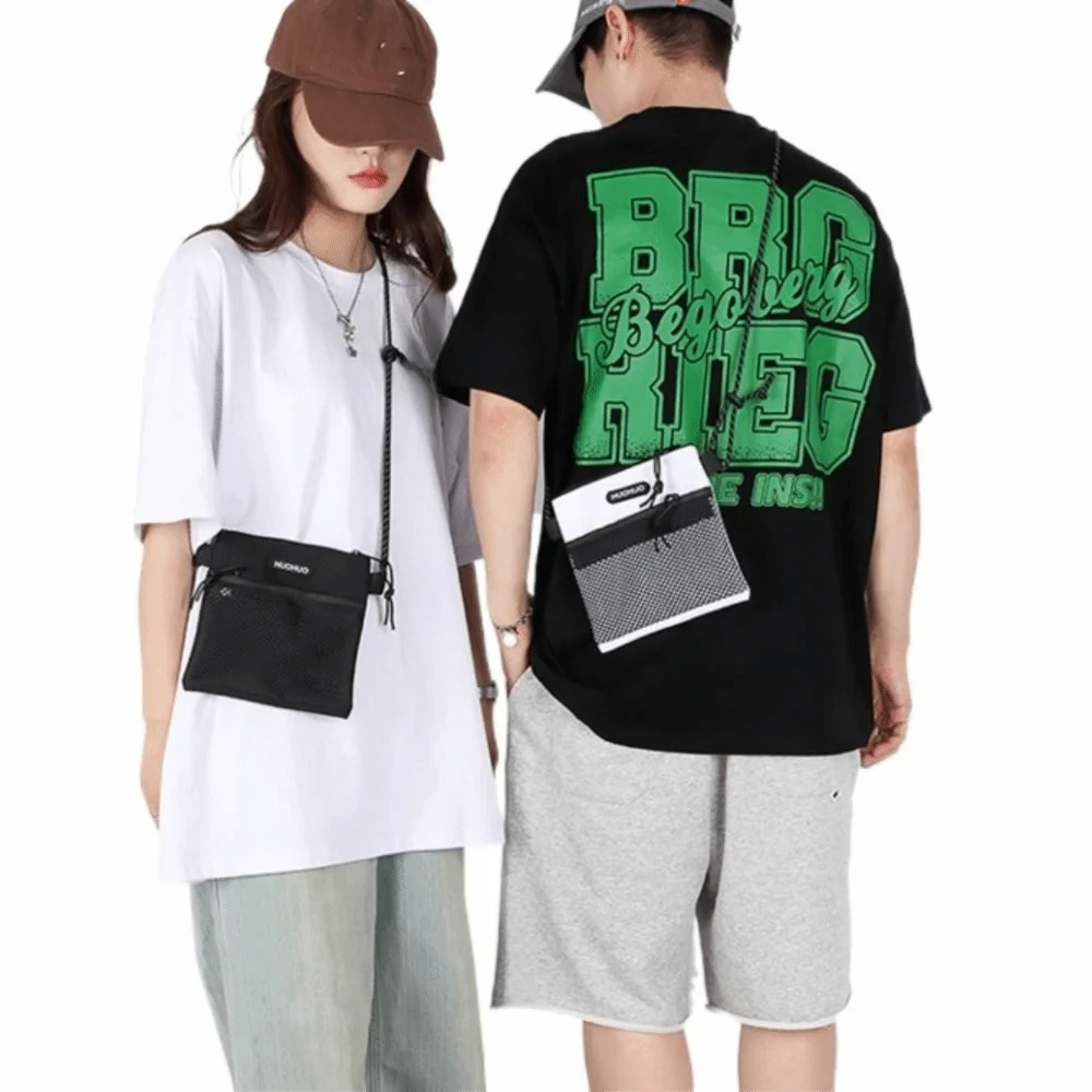 Borsa per messaggi piccola con lettera Oxford Borsa a tracolla di grande capacità Borsa a tracolla in rete Stile Ins Borsa per telefono semplice stile tailandese da viaggio