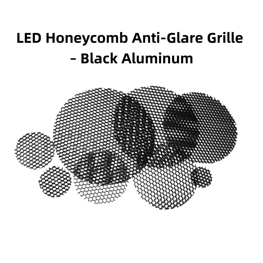 23 - 109mm Klosz lampy LED Kaptur Downlight Reflektor Okrągła siatka o strukturze plastra miodu Czarny Przeciwodblaskowy Przeciwodblaskowy Aluminiowy — zdjęcie 6