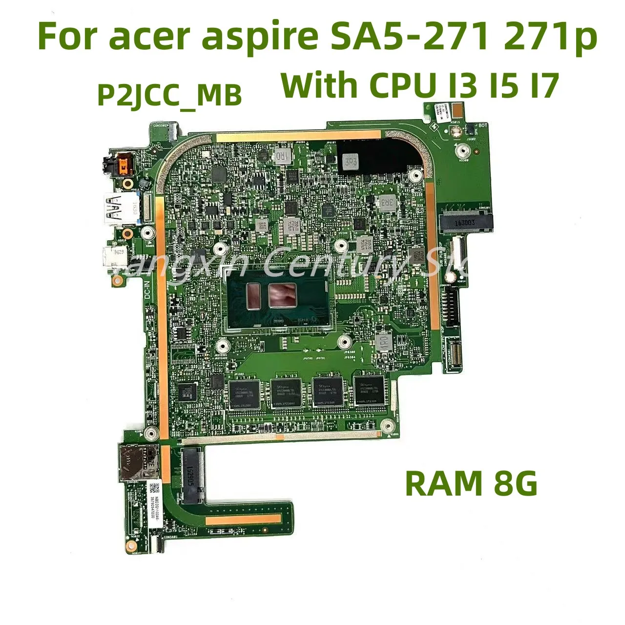 

P2JCC-MB mainboard For Acer Switch Alpha 12 SA5-271 271P laptop motherboard with CPU I3 I5 I7-6th RAM 8GB 100% TEST OK