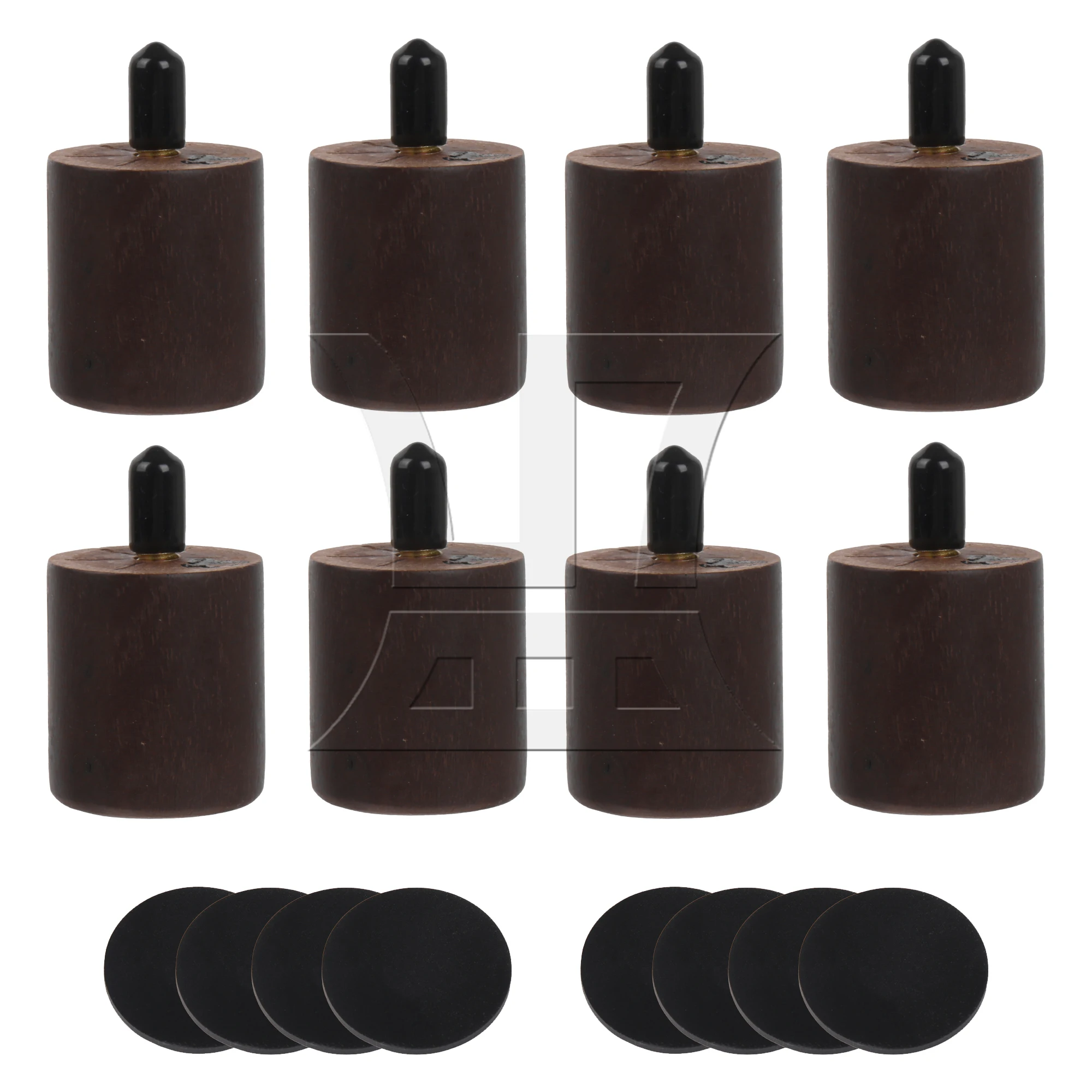 BQLZR 8Pcs Cylindrical Wooden Couch Legs Brown 3.7x3.5cm Furniture Feet Sofa Replacement Legs