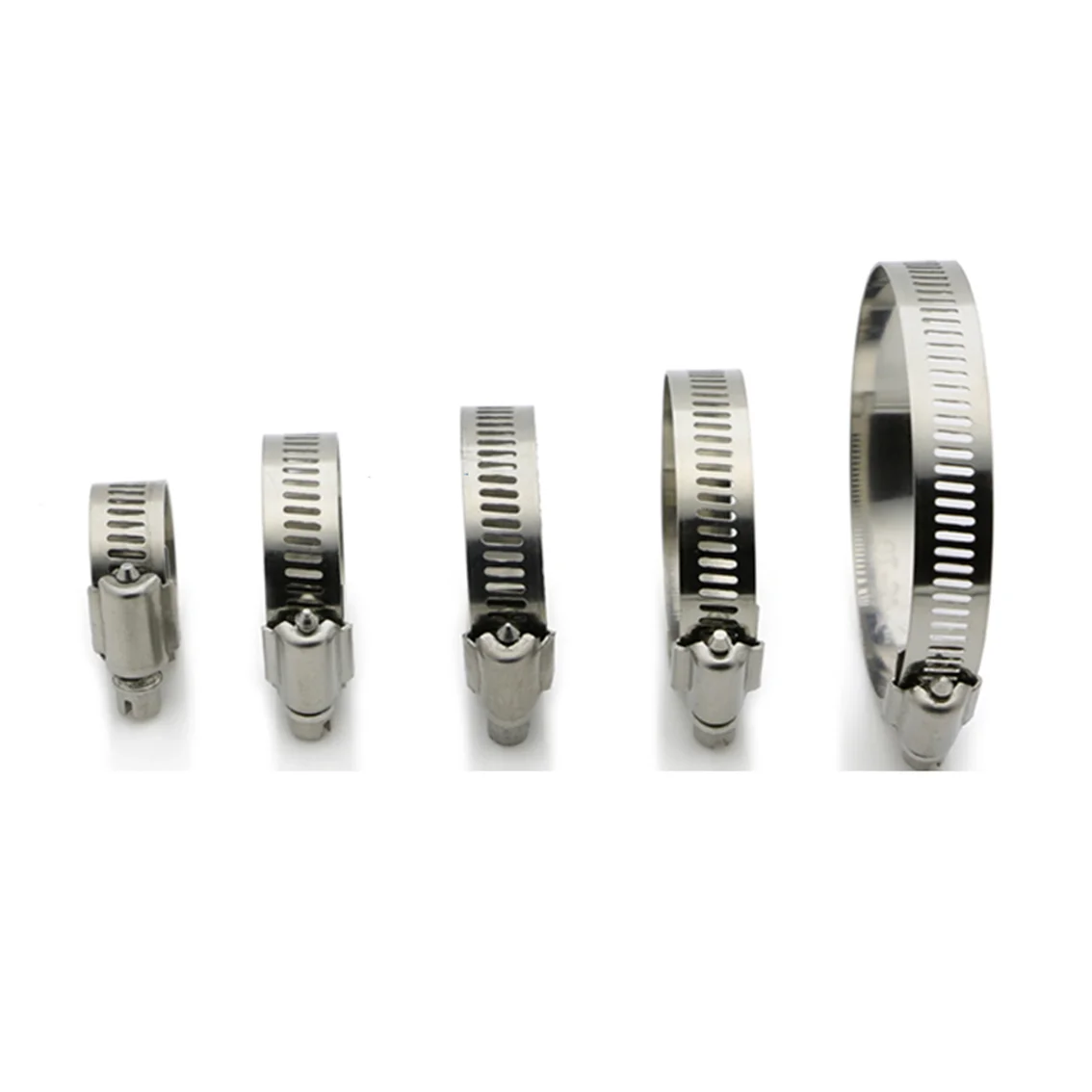 5 個 6 ミリメートル-600 ミリメートルホースクランプ調整可能な 304 ステンレス鋼ホースクリップ車の燃料ホースパイプクランプワームドライブ耐久性のある抗酸化