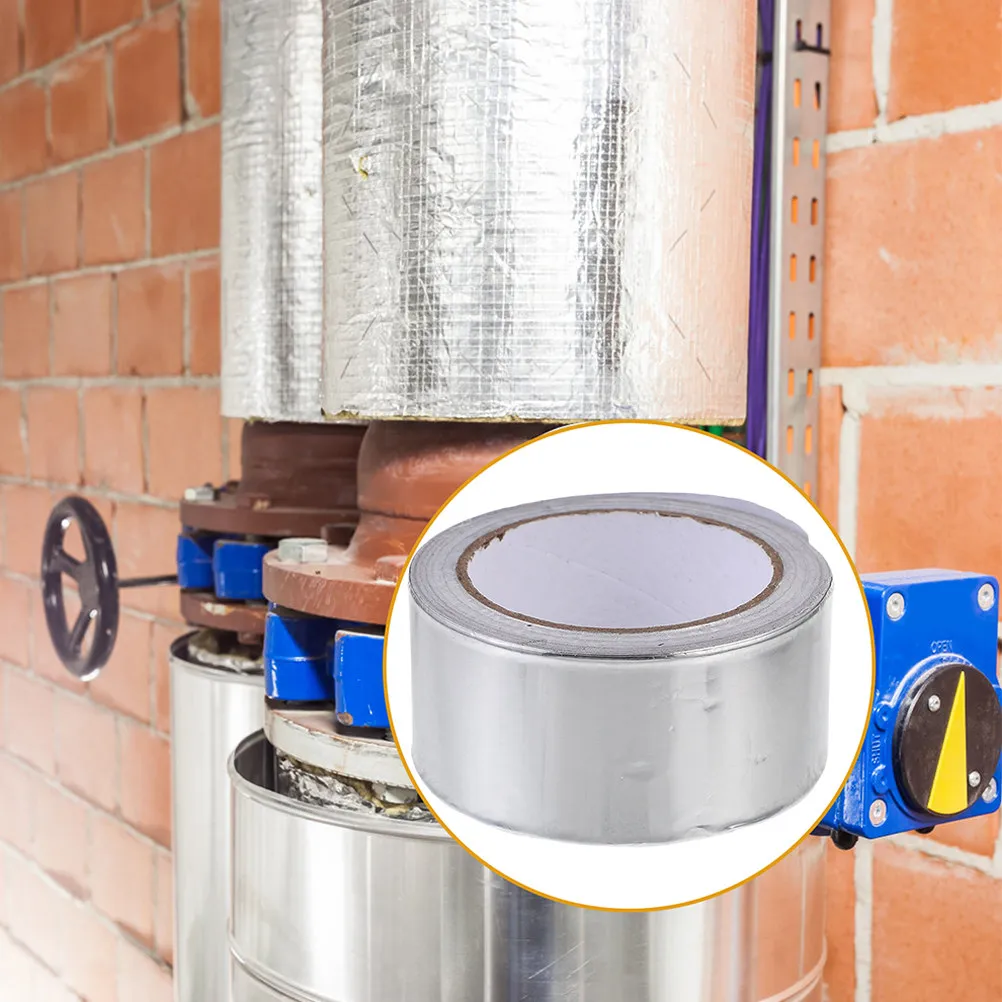 1 Roll High-Temperature Aluminum Foil Tape for Underfloor Heating Insulation Pipe Sealing Waterproof Thermal Tape Roll DIY Home
