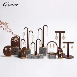 Jewelry Rack Walnut Ear Ring Rack Shop Creative High-end Jewelry Display Storage Stud Board Earrings Display Props