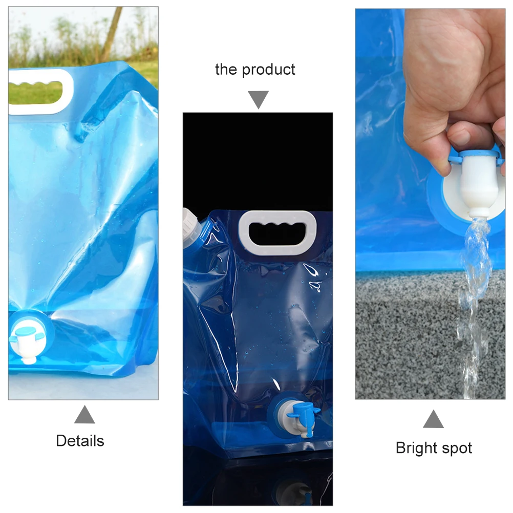 

2 Pcs Portable Water Storage Bag Foldable Hiking Pouch Outdoor Sports Container