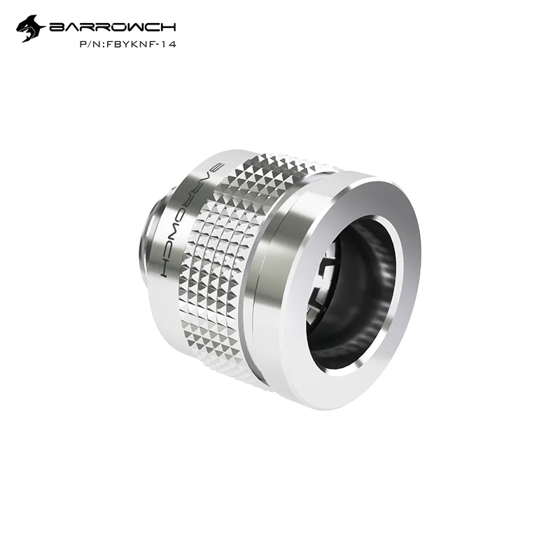 Barrowch G1/4 "OD14mm 16Mm Harde Buis Wolverine Hand Klemfittingen Voor Computer, Zwart, zilver, FBYKNF-14/6