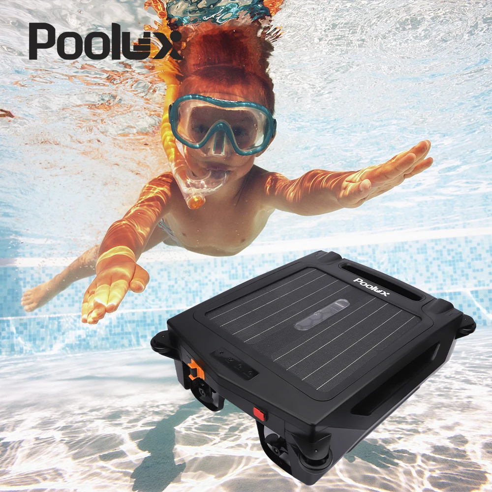 POOLUX Robotic Vacuum Cordless Swimming Pool Surface Cleaner With Automatic Tablets Suction Solar Rechargeable Robot Cleaner