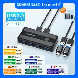 USB KVM Switch Adapter USB 3.0 Switcher 2 Input 4 Output USB Switch KVM Switcher Printer Sharer For Computer Keyboard