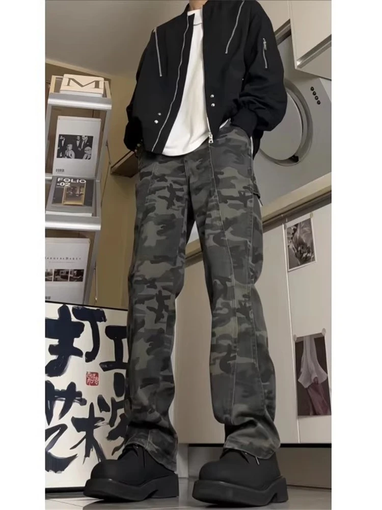 

Американские ретро-рабочие брюки-карго, мужские облегающие джинсы удлиненной длины для высоких мужчин, модные длинные брюки на весну-осень