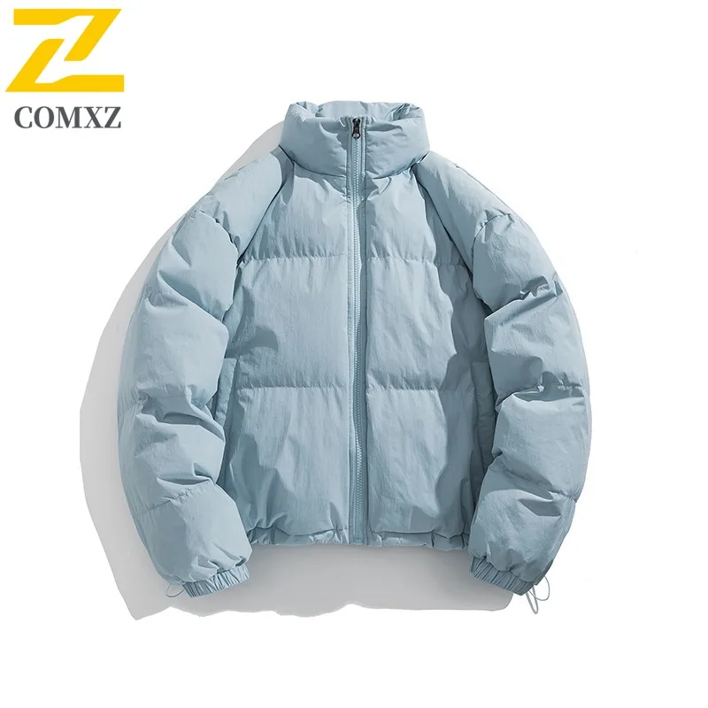 

Men Hooded Parka Coat Warm Winter Windproof Outdoor Skiing Cold Proof Short Bread Jacket Travel Streetwear Cotton Padded Jacket
