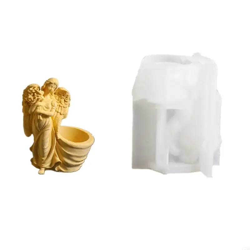 Versatile Flower Pots Mould Angel Figure Garden Planter Silicone Mould Vase and Pen Holder Mold Jewelry Tool