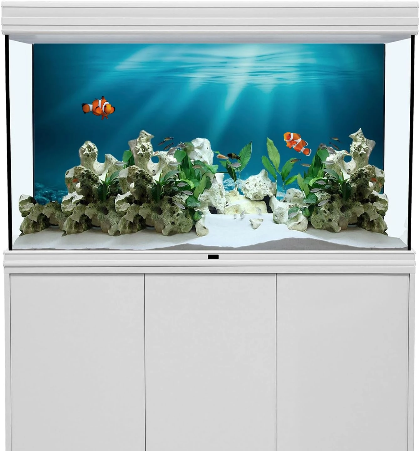 Sea Reef, Fish Tank Background Painting, Aquarium Stickers, Landscaping Decoration Suitable for Fish Tanks