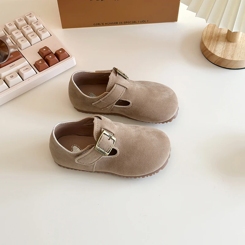 Spring and Autumn New Girls Comfortable Bean Shoes Boys Soft Sole Lightweight Birkenstocks Children Retro Casual Non-slip Shoes